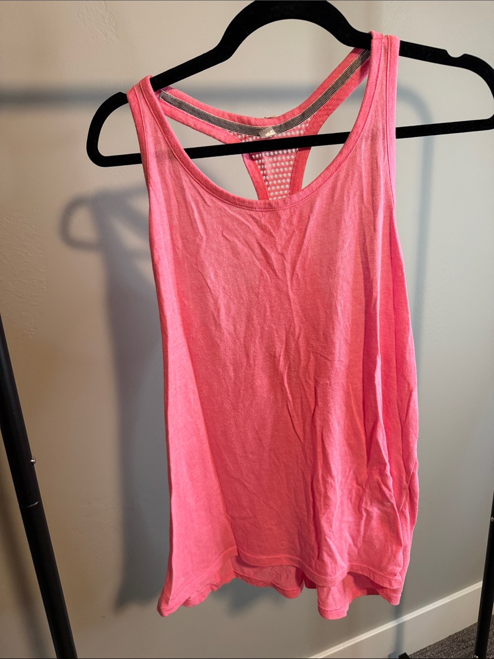 Victoria's Secret Hot Pink Racerback Tank with Mesh Detail